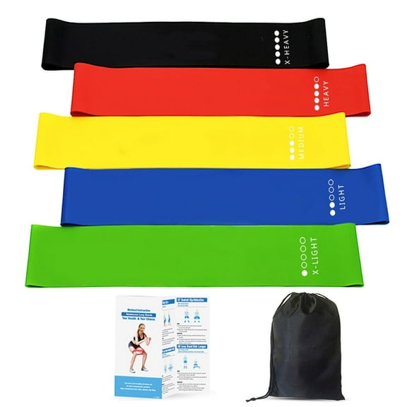 GRMUAIT 5Pack Resistance Bands for Working Out, Elastic Exercice Loop Bands for Physical Therapy