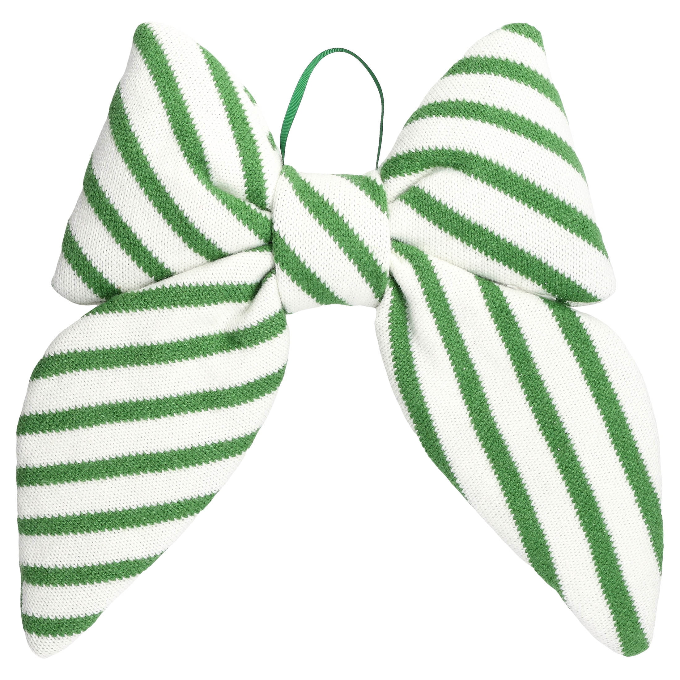 Green and White Striped Decorative Christmas Bow, 15", by Holiday Time