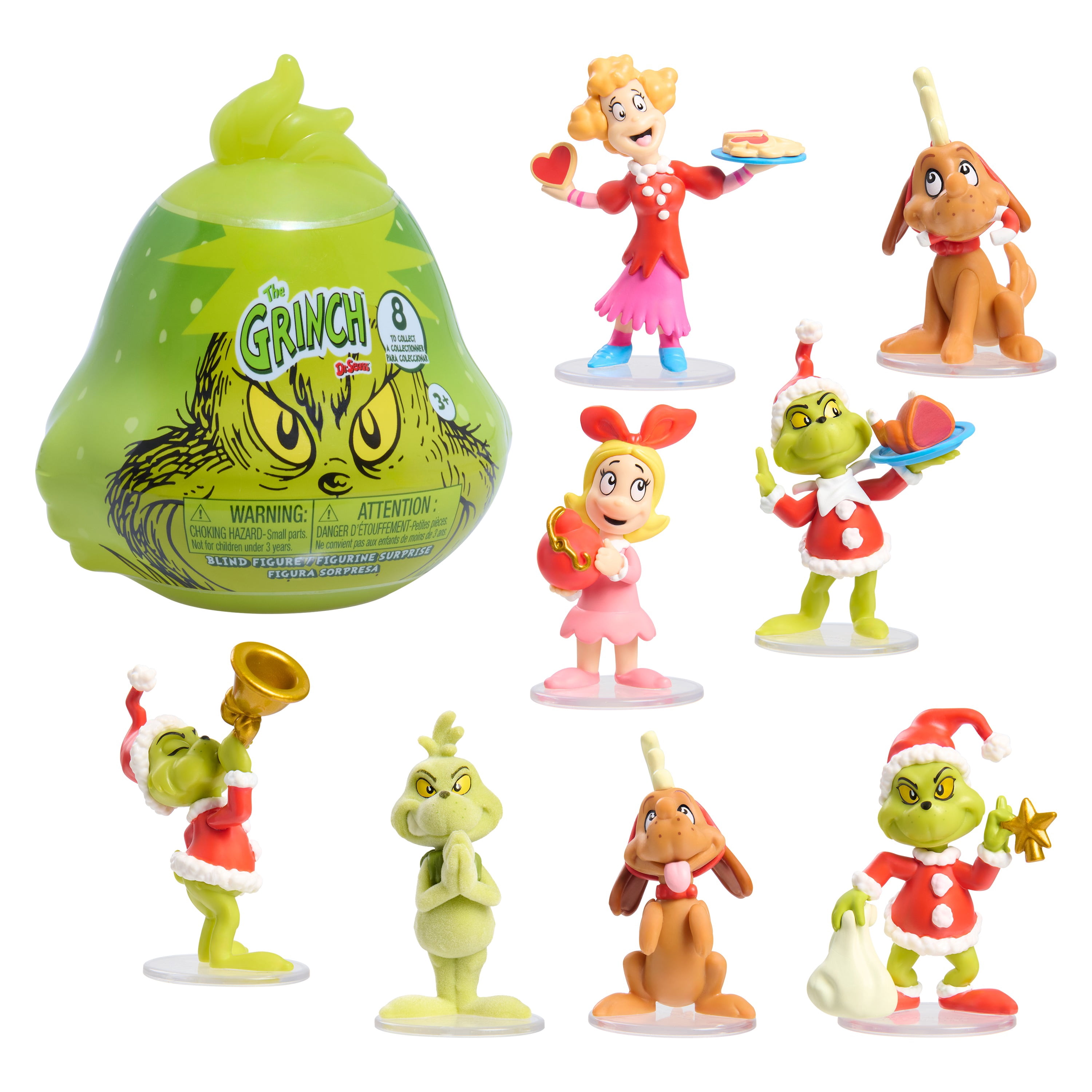 Dr. Seuss The Grinch Collectible Figures, Blind Capsule Toy with 2.75-inch Surprise Figure with Clear Base, Kids Toys by Just Play, Ages 3 and up