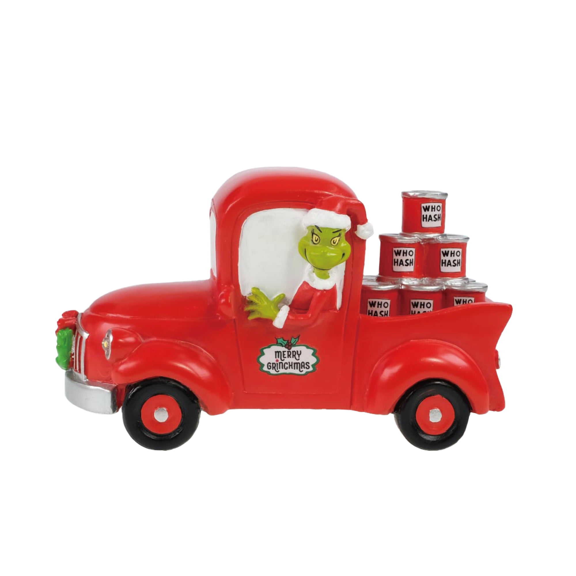 Dr. Seuss' The Grinch, Light-Up Grinch in a Red Truck Figurine Christmas Village Accessory, by Ruz