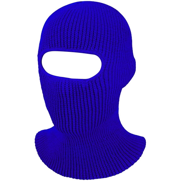 GRNSHTS 1-Hole Knitted Full Face Cover Adult Unisex Winter Warm Ski Balaclava for Outdoor Women Men (Royal Blue)