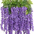 thumbnail image 1 of GRNSHTS 12 Pack Wisteria Flower Vines Garland, 3.6 Feet Artificial Flower Strings, Fake Hanging Flowers, Silk Wisteria Garland Flowers, Wisteria Vine for Wedding, Garden, Wall Decoration (Purple ), 1 of 7