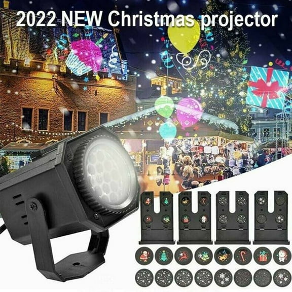 GRNSHTS 16 Patterns LED Christmas Projector Moving Light Laser Landscape Lamp Xmas Decor