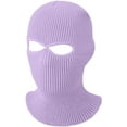 thumbnail image 1 of GRNSHTS 2-Hole Knitted Full Face Cover Ski Neck Gaiter, Winter Balaclava Warm Knit Beanie for Outdoor Sports (Light Purple), 1 of 13