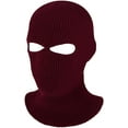 thumbnail image 1 of GRNSHTS 2-Hole Knitted Full Face Cover Ski Neck Gaiter, Winter Balaclava Warm Knit Beanie for Outdoor Sports (Wine-colored), 1 of 13