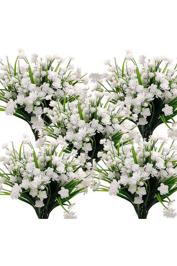 20 Bundles Artificial Flowers Outdoor UV Resistant Fake Plants Indoor Outside Hanging Planter Home Garden Decor