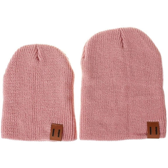 GRNSHTS 2PCS Parent-Child Hat, Mother & Baby Winter Warm Beanie Hats Knitted Caps