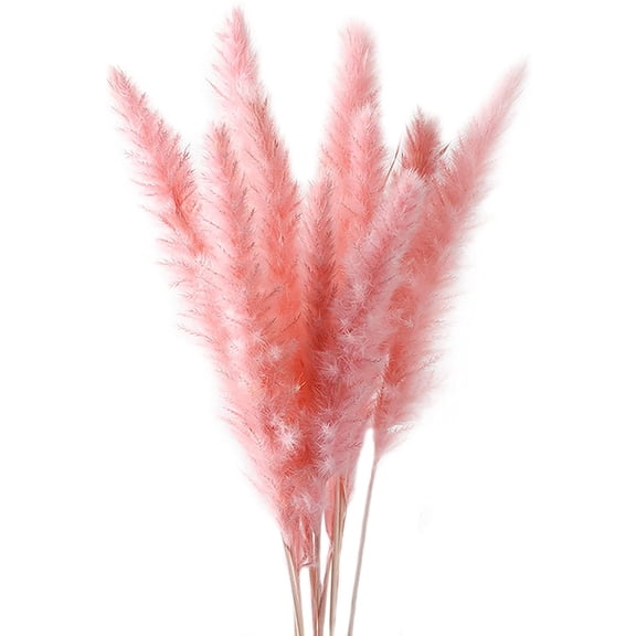 GRNSHTS 30 Branches Pampas Grass Fluffy Reed Grass Artificial Dried Pampas Plants Boho Home Vases Decor for Wedding Party Indoor Outdoor (Pink)
