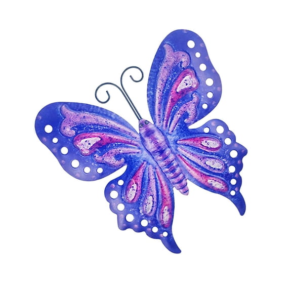 GRNSHTS 3D Metal Butterfly Wall Accents, Butterfly Wall Decor Sculpture Hang Outdoor Garden for Home, Bedroom, Living Room, Office, Garden (Blue)