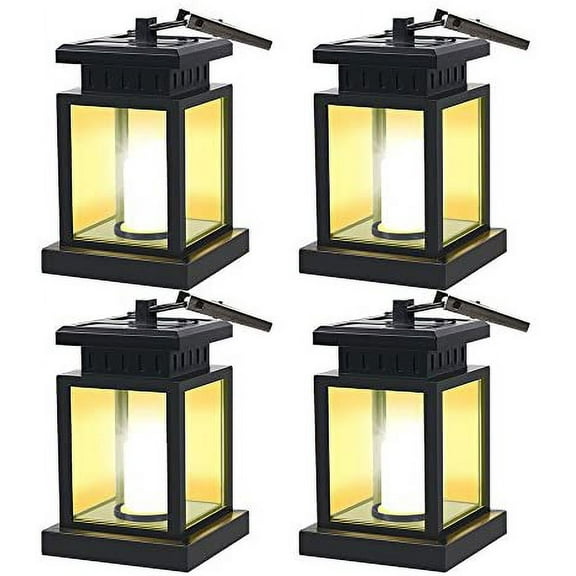 GRNSHTS 4 Pack LED Solar Mission Lantern, Vintage Solar Powered Waterproof Hanging Umbrella Lantern Candle Lights Led with Clamp Beach Umbrella Tree Pavilion Garden Yard Lawn Etc Lighting & Decoration