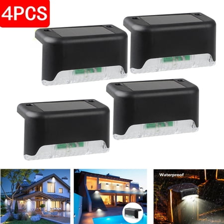 GRNSHTS 4 Pack Solar Deck Lights, LED Solar Lamp Low Volt for Pathway, Yard, Patio, Step & Fences (Cool White)