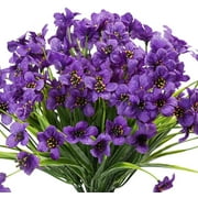GRNSHTS 6 Bundles Artificial Flowers Outdoor UV Resistant Flowers No Fade Garden Home Wedding Farmhouse Decor (Dark purple)