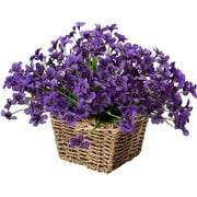 GRNSHTS 6 Bundles Artificial Flowers Outdoor UV Resistant Fake Flowers No Fade Faux Plastic Plants Garden Home Wedding Farmhouse Decor Deep purple