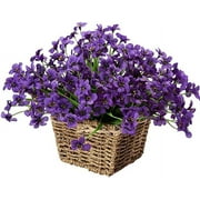 GRNSHTS 6 Bundles Artificial Flowers Outdoor UV Resistant Flowers No Fade Garden Home Wedding Farmhouse Decor ï¼Deep purpleï¼