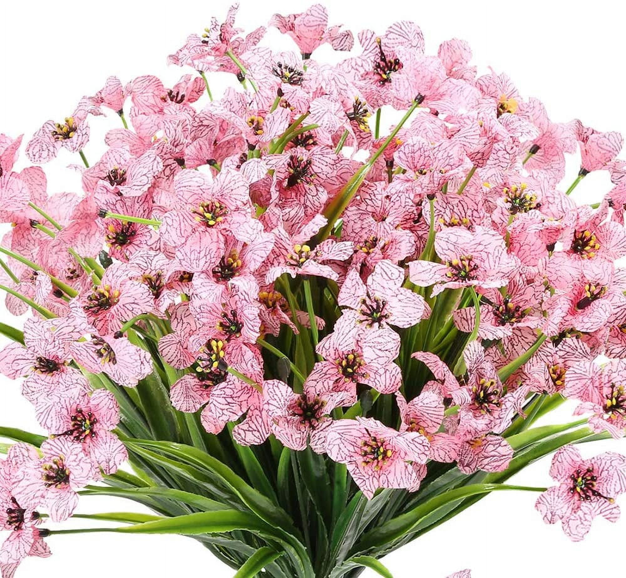 GRNSHTS 6 Bundles Artificial Flowers Outdoor UV Resistant Fake Flowers ...