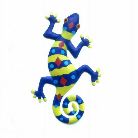 GRNSHTS 6 Pack Metal Gecko Wall Art Decor Inspirational Sculpture Hang Indoor Outdoor for Home Bedroom Living Room Office Garden 9 Inch