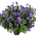 thumbnail image 1 of GRNSHTS 6PCS Artificial Flowers, Fake Artificial Greenery UV Resistant No Fade Faux Plastic Plants for Wedding Bridle Bouquet Indoor Outdoor Home Garden Kitchen Office Table Vase (Purple), 1 of 13