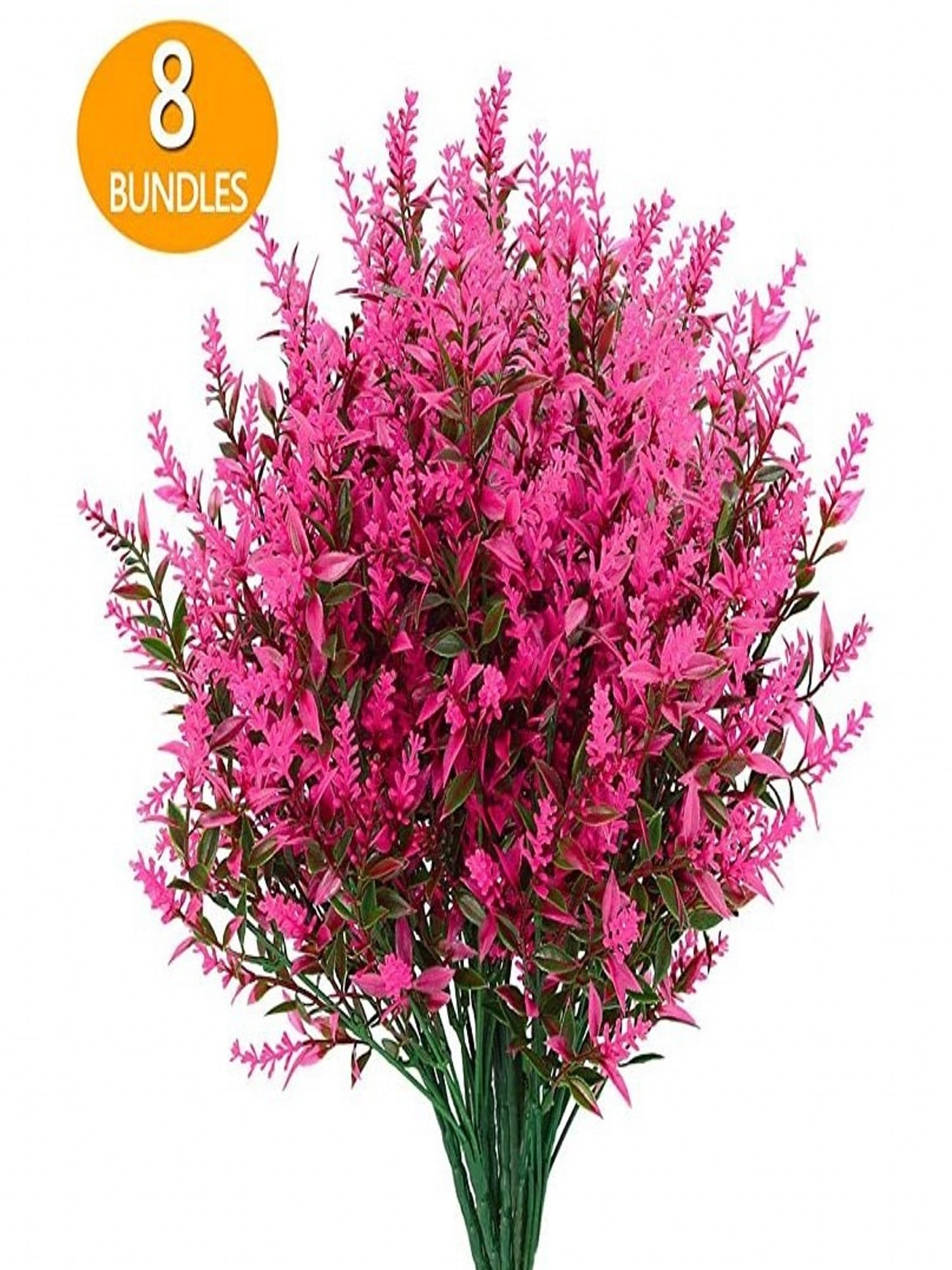 GRNSHTS 8 Bundles Lavender Artificial Flowers Outdoor UV Resistant ...