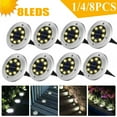 thumbnail image 1 of GRNSHTS 8 LED Solar Power Buried Light Ground Lamp Outdoor Path Light Spot Lamp Yard Garden Lawn Landscape Decking Bulb (2pcs Warm White), 1 of 8