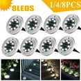 thumbnail image 1 of GRNSHTS 8 LED Solar Power Buried Light Ground Lamp Outdoor Path Light Spot Lamp Yard Garden Lawn Landscape Decking Bulb (4pcs White), 1 of 8