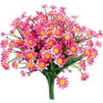 thumbnail image 1 of GRNSHTS Artificial Daisies Flowers Outdoor UV Resistant 4 Bundles Fake Foliage Greenery Faux Plants Shrubs Plastic Bushes for Window Box Hanging Planter Farmhouse Indoor Outside Decor(Pink), 1 of 8