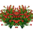thumbnail image 1 of GRNSHTS Artificial Fake Flowers Boxwood,6 Bundles Faux Plants UV Resistant Greenery Shrubs,for Farmhouse Home Garden Patio Wedding and Indoor Outdoor Decor (Red), 1 of 7