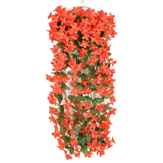 GRNSHTS Artificial Wisteria Garland Silk Artificial Flower Vine Ivy Wedding Garden Home Decor (Red,1pc)