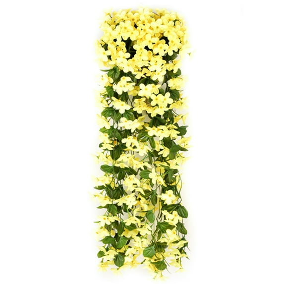 GRNSHTS Artificial Wisteria Garland Silk Artificial Flower Vine Ivy Wedding Garden Home Decor (Yellow,1pc)