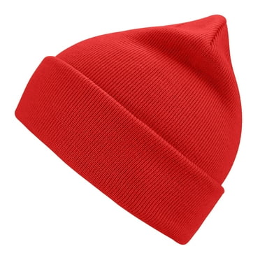 GRNSHTS Beanie Hat for Women Men Winter Hat Unisex Cuffed Beanies Knit Skull Cap Warm Ski Hats Red