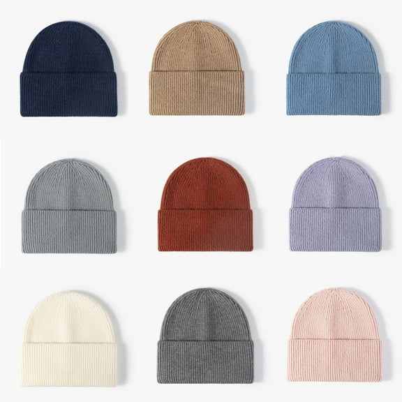 GRNSHTS Beanie Hat for Women Men Winter Hat Unisex Cuffed Beanies Knit Skull Cap Warm Ski Hats (Rust Red)