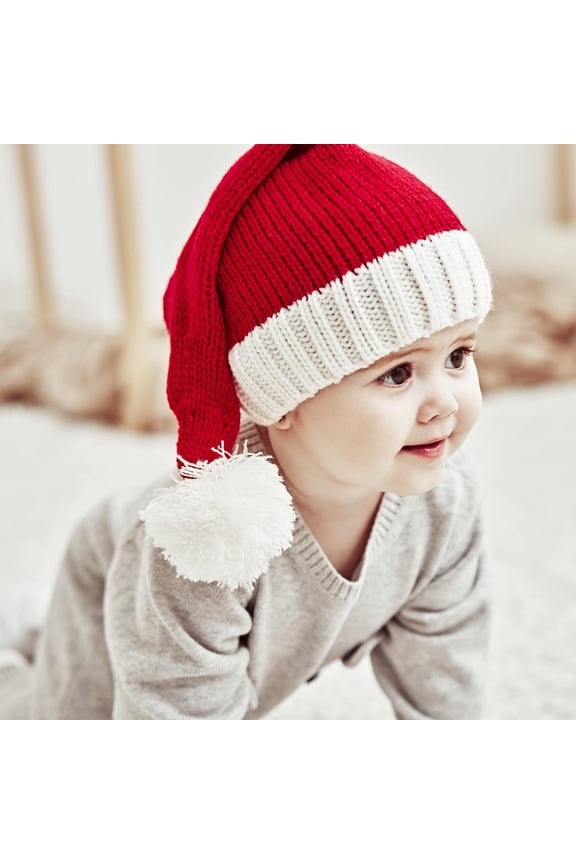 Christmas Family Matching Hat Winter Knitted Beanie Cap for Adults Baby Xmas Parent-Child Pom Hats