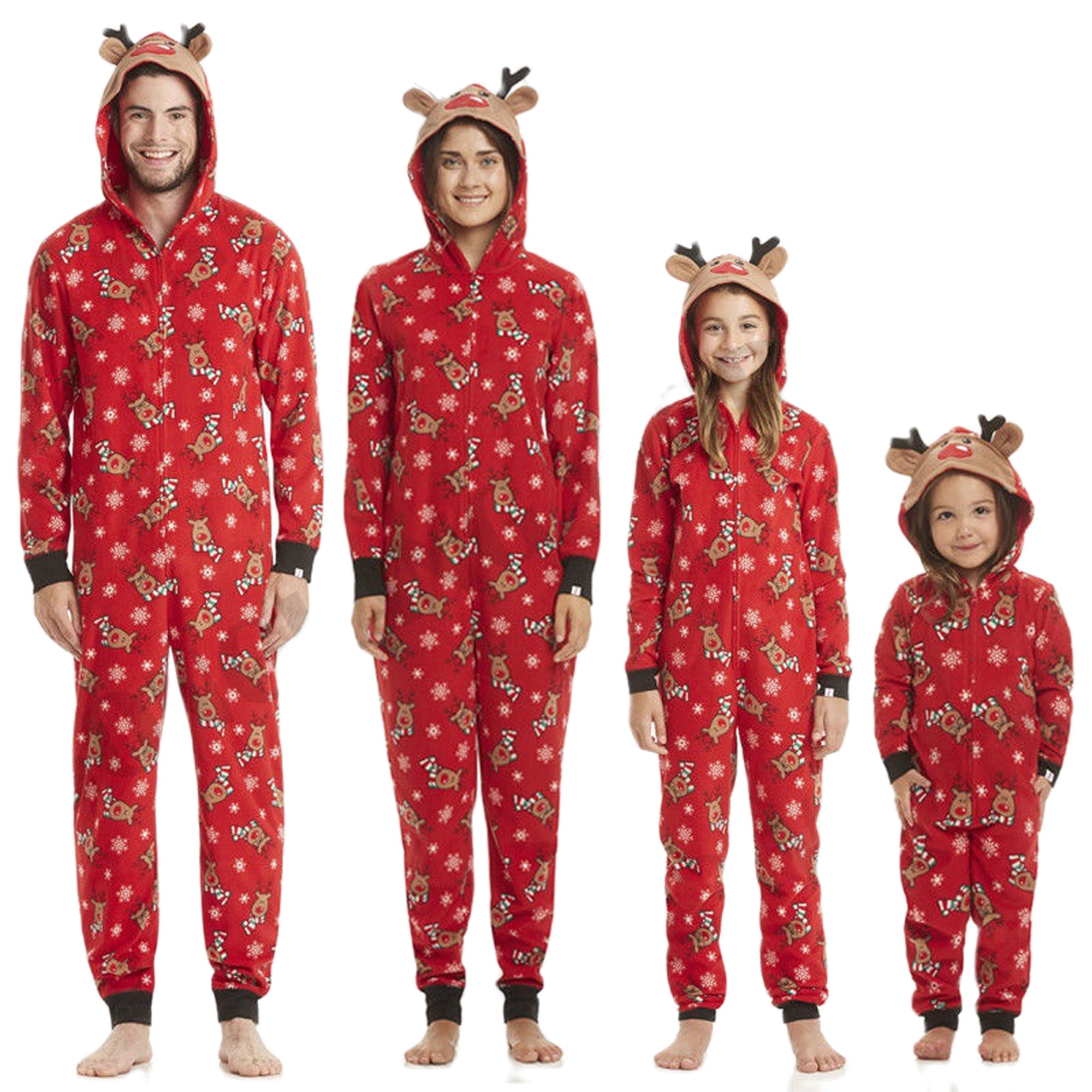 GRNSHTS Family Matching Pajamas Set Christmas Reindeer Hooded Onesies ...