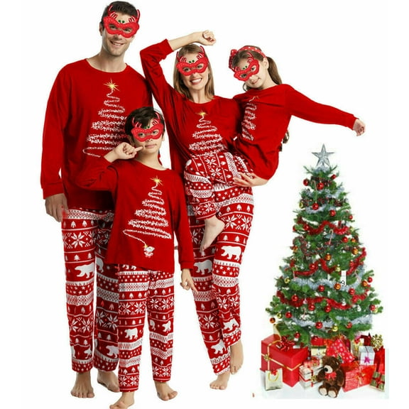 GRNSHTS Family Christmas Pjs Matching Sets Baby Christmas Matching Jammies for Adults and Kids Holiday Xmas Sleepwear Set (Red,Kids 4/5T)