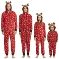 thumbnail image 1 of GRNSHTS Family Matching Pajamas Set Christmas Reindeer Hooded Onesies Zipper Romper Holiday Sleepwear, 1 of 5