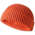 thumbnail image 1 of GRNSHTS Fisherman Beanie for Men Women, Knit Cuff Beanie Cap Short Beanie Hat, Winter Warm Hat (Orange), 1 of 5
