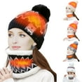 thumbnail image 1 of GRNSHTS Heated Beanie Hat and Neck Warmer Set Warm Scarf Pom Knit Hat USB USB Electric Womens Winter Heated Hat Scarf (Beige), 1 of 8