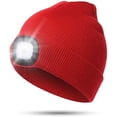 thumbnail image 1 of GRNSHTS LED Beanie Hat with Light, Unisex USB Rechargeable Knitted Lighted hat, Winter Warm Unisex Lighted Headlamp Cap for Fishing,Camping,Hunting (Red), 1 of 14
