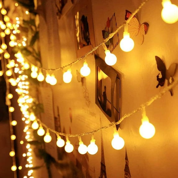 GRNSHTS LED String Lights Bulb Warm White Globe Fairy Lights for Christmas/Wedding/Party Indoor and Outdoor Decoration Warm white 1.5 meters with 10 lights