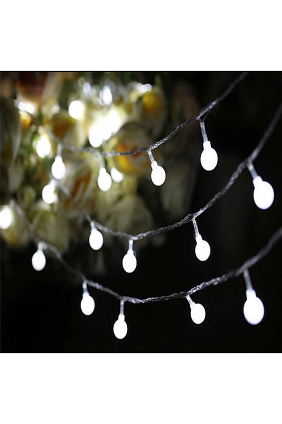 LED String Lights Bulb Warm White Globe Fairy Lights for Christmas/Wedding/Party Indoor and Outdoor Decoration (White 1.5 meters with 10 lights)