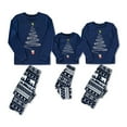 thumbnail image 1 of GRNSHTS Matching Christmas Pajamas for Family, Christmas Tree Print Long Sleeve Tops and Plaid Pants Holiday Xmas Sleepwear Pjs Set (Navy Blue ,Kid 6T), 1 of 9
