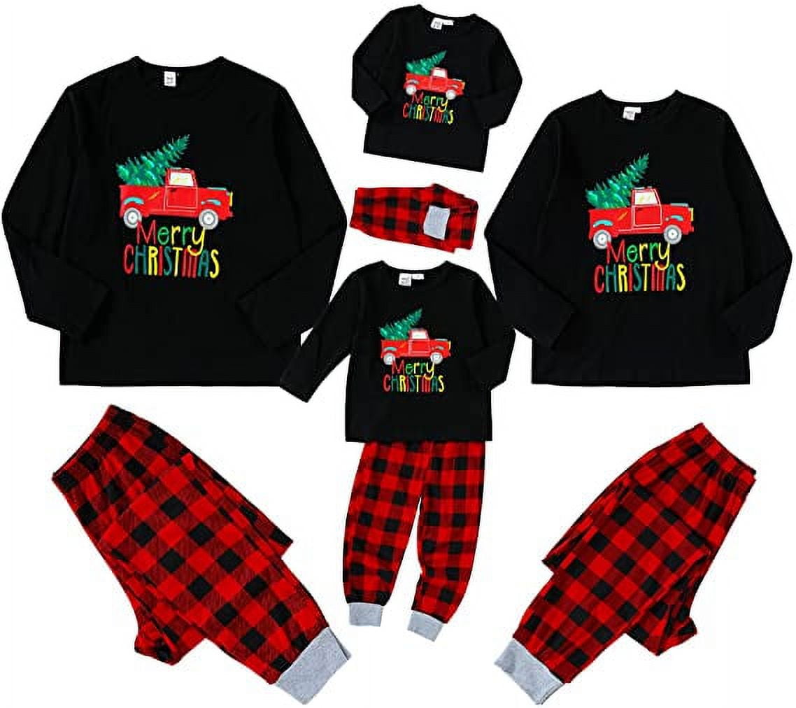 GRNSHTS Matching Family Christmas Pajamas Plaid Xmas Holiday Sleepwear ...