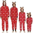 thumbnail image 1 of GRNSHTS Matching Family Christmas Pajamas Sets Funny Cute Cartoon Snowman Printed Hooded Jumpsuit One Piece Sleepwear Set (Kids,7T), 1 of 6