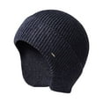 thumbnail image 1 of GRNSHTS Men Knit Cap Aviator Bomber Winter Warm Beanie Plain Hat Ear Flap Ski Skull Cap (Navy Blue), 1 of 6