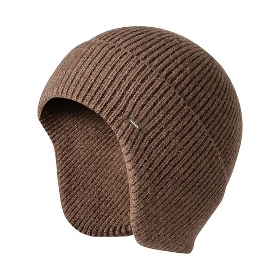 GRNSHTS Men Women Knit Hat Winter Warm Stretch Beanie Ear Flaps Cap Outdoor Work Ski (Camel)