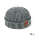 thumbnail image 1 of GRNSHTS Mens Mini Short Fisherman Beanie Hat Winter Ribbed Docker Warm Knitted Skull Cap (Grey), 1 of 7
