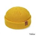thumbnail image 1 of GRNSHTS Mens Mini Short Fisherman Beanie Hat Winter Ribbed Docker Warm Knitted Skull Cap (Yellow), 1 of 7