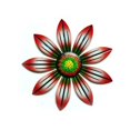 thumbnail image 1 of GRNSHTS Metal Flower Wall Art Sculpture Outdoor Hanging Ornament for Garden Decor (Red), 1 of 9