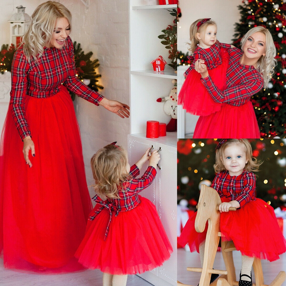 Off-Shoulder Mother Daughter Dress Family Matching Outfits Mommy and Me  Clothes | eBay