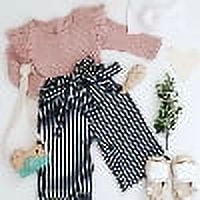 GRNSHTS Newborn Infant Baby Girls Autumn Clothes 2PCS Long Sleeve Tops Romper Denim Pants Trousers Set Outfits (Black , 12-18 Months)
