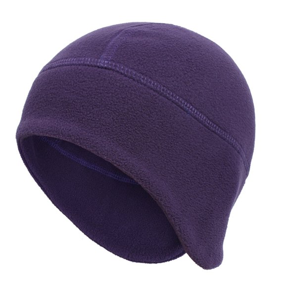 GRNSHTS Outdoor Fleece Beanie Earflap Warm Winter Hat Cover Ears Skull Watch Cap Fleece Beanie Caps for Women and Men Winter Outdoor Activities (Purple)